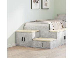 vidaXL - Opbergkast - 2 - st - Beton - Grijs - 127 - x - 41 - x - 40 - cm - Bewerkt - hout