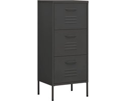 vidaXL - Opbergkast - 42,5x35x101,5 - cm - staal - antracietkleurig