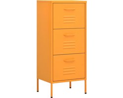 vidaXL - Opbergkast - 42,5x35x101,5 - cm - staal - mosterdgeel