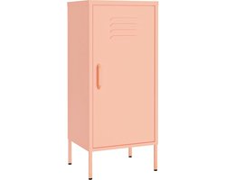 vidaXL - Opbergkast - 42,5x35x101,5 - cm - staal - roze