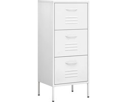 vidaXL - Opbergkast - 42,5x35x101,5 - cm - staal - wit