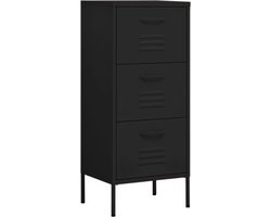vidaXL - Opbergkast - 42,5x35x101,5 - cm - staal - zwart