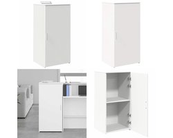 vidaXL Opbergkast 50x45x103,5 cm bewerkt hout wit - Opbergkast - Opbergkasten - Kast - Dressoirkast