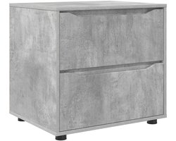 vidaXL - Opbergkast - 60 - x - 48 - x - 57 - cm - Bewerkt - hout - Beton - Grijs
