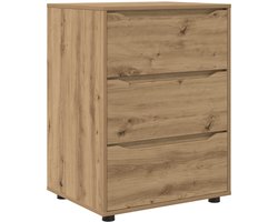 vidaXL - Opbergkast - 60 - x - 48 - x - 81 - cm - Bewerkt - hout - Artisan - Eiken