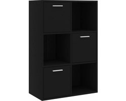 vidaXL - Opbergkast - 60x29,5x90 - cm - bewerkt - hout - zwart