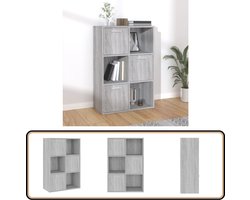 vidaXL Opbergkast - 60x29,5x90 cm - Grijs Sonoma Eiken Trendy Opbergkast - Boekenkast - Grijze Opbergkast - Houten Opbergkast - Salontafel
