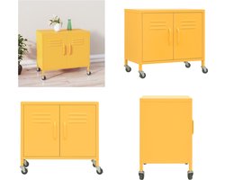 vidaXL Opbergkast 60x35x56 cm staal mosterdgeel - Opbergkast - Opbergkasten - Opslagkast - Opslagkasten