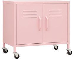 vidaXL - Opbergkast - 60x35x56 - cm - staal - roze