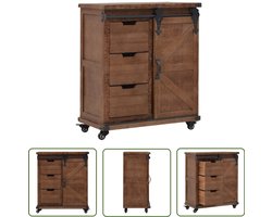 vidaXL Opbergkast - 64x33,5x75 cm - Vurenhout - Bruin Vintage Kast - Houten Kast - Landelijke Kast - Opslagruimte - Dressoir
