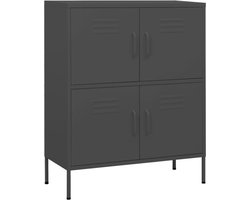 vidaXL - Opbergkast - 80x35x101,5 - cm - staal - antracietkleurig