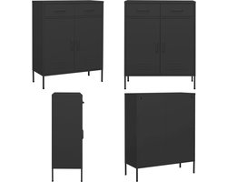 vidaXL Opbergkast 80x35x101,5 cm staal antracietkleurig - Opbergkast - Opbergkasten - Opslagkast - Opslagkasten