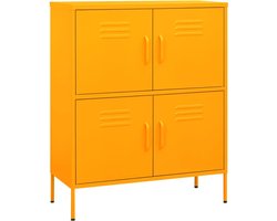 vidaXL - Opbergkast - 80x35x101,5 - cm - staal - mosterdgeel