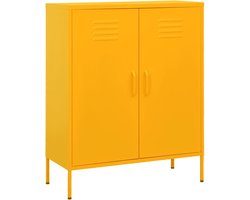 vidaXL - Opbergkast - 80x35x101,5 - cm - staal - mosterdgeel