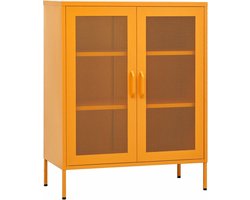 vidaXL - Opbergkast - 80x35x101,5 - cm - staal - mosterdgeel
