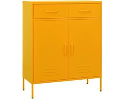 vidaXL Opbergkast 80x35x101,5 cm staal mosterdgeel - Opbergkast - Opbergkasten - Opslagkast - Opslagkasten