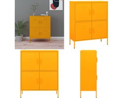 vidaXL Opbergkast 80x35x101,5 cm staal mosterdgeel - Opbergkast - Opbergkasten - Opslagkast - Opslagkasten