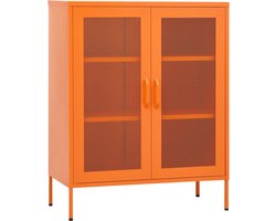 vidaXL - Opbergkast - 80x35x101,5 - cm - staal - oranje