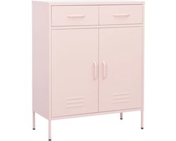 vidaXL - Opbergkast - 80x35x101,5 - cm - staal - roze