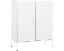 vidaXL - Opbergkast - 80x35x101,5 - cm - staal - wit