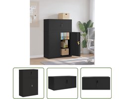 vidaXL Opbergkast - Archief Kast - Archiefkast 90x40x130 cm staal zwart - Bureau Accessoires - Kantoormeubilair - Metalen Kast