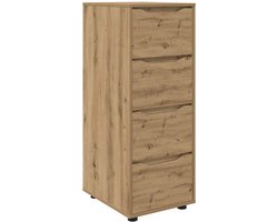 vidaXL - Opbergkast - Artisan - Eiken - 40 - x - 48 - x - 105 - cm - Bewerkt - hout