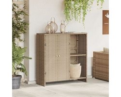 vidaXL - Opbergkast - Beige - 100 - x - 36 - x - 102 - cm - Rattan