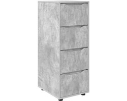 vidaXL - Opbergkast - Beton - Grijs - 40 - x - 48 - x - 105 - cm - Bewerkt - hout