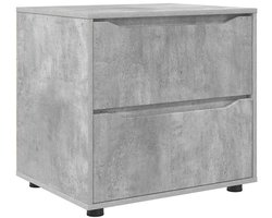 vidaXL - Opbergkast - Beton - Grijs - 60 - x - 48 - x - 57 - cm - Bewerkt - hout