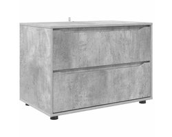 vidaXL - Opbergkast - Beton - Grijs - 80 - x - 48 - x - 57 - cm - Bewerkt - hout