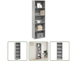 vidaXL Opbergkast - Boekenkast - Boekenkast 60x30x189 cm bewerkt hout betongrijs - Houten Boekenkast - Betonnen Grijze Boekenkast - Livingroom Furniture