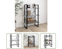 vidaXL Opbergkast - Boekenkast - Boekenkast 80x30x105 cm bewerkt hout grijs sonoma eikenkleurig - Grijze Boekenkast - Houten Boekenkast - Tv Meubel