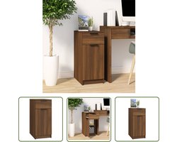 vidaXL Opbergkast - Bureaukast - Bureaukast 33,5x50x75 cm bewerkt hout bruin eikenkleur - Kantooraccessoires - Houten Meubilair - Boekenplank