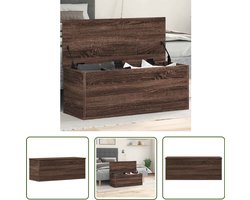 vidaXL Opbergkast - Dekenkist - Opbergbox 90x35x35 cm bewerkt hout bruin eikenkleur - Houten Kast - Bruine Meubels - Bruine Eiken Kleur