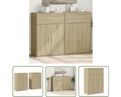 vidaXL Opbergkast - Dressoir - Dressoirs 2 st 60x30x84 cm bewerkt hout sonoma eikenkleurig - Salontafel - Houten Meubels - Bruine Meubelen