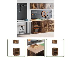 vidaXL Opbergkast - Garagekasten - Garagekasten 2 st Spaanplaat gerookt eiken - Gereedschap - Tools - DIY