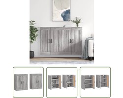 vidaXL Opbergkast - Hangkasten - Hangkasten 2 st bewerkt hout grijs sonoma eikenkleurig - Houten Kast - Grijze Kast - Sonomane Eik