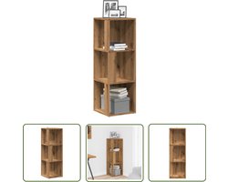 vidaXL Opbergkast - Hoekkast - Hoekkast 33x33x100 cm bewerkt hout artisanaal eikenkleur - Houten Kast - Eiken Kleur - Salontafel