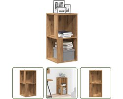 vidaXL Opbergkast - Hoekkast - Hoekkast 33x33x67 cm bewerkt hout artisanaal eikenkleur - Houten Kast - Eiken Kleur - Compact