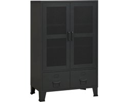 vidaXL - Opbergkast - industrieel - 70x40x115 - cm - metaal - zwart