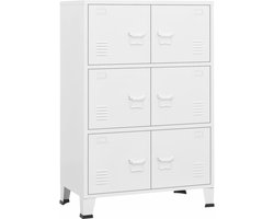 vidaXL - Opbergkast - industrieel - 75x40x115 - cm - metaal - wit
