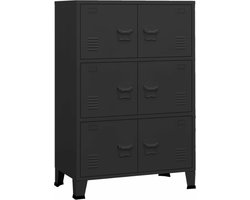 vidaXL - Opbergkast - industrieel - 75x40x115 - cm - metaal - zwart