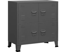vidaXL - Opbergkast - industrieel - 75x40x80 - cm - staal - antracietkleurig