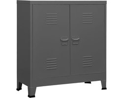 vidaXL - Opbergkast - industrieel - 90x40x100 - cm - staal - antracietkleurig