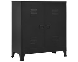 vidaXL Opbergkast Industrieel - Zwart - 90x40x100 cm Industriele Kast - Opbergkast - Metalen Kast - Zwarte Kast - Bureau Kast