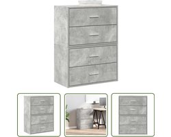 vidaXL Opbergkast - Kast - Kasten met 2 lades 2 st 60x31x40 cm bewerkt hout betongrijs - Houten Kast - Betonnen Kast - Moderne Kast