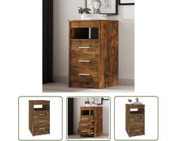 vidaXL Opbergkast - Kast - Ladekast 40x50x76 cm bewerkt hout gerookt eikenkleurig - Houten Kast - Bruine Kast - Kleine Kast