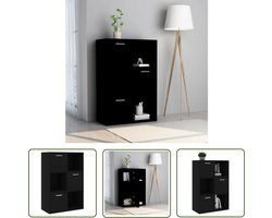 vidaXL Opbergkast - Kinderkast - Opbergkast 60x29,5x90 cm bewerkt hout zwart - Houten Kast - Kast Zwart - Bewarkt Hout