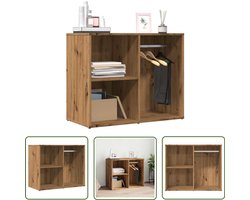 vidaXL Opbergkast - Kledingkast - Kledingkast 80x40x65 cm bewerkt hout artisanaal eikenkleur - Houten Kast - Dressoir - Vintage Kast