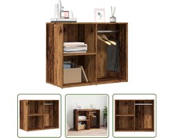 vidaXL Opbergkast - Kledingkast - Kledingkast 80x40x65 cm bewerkt hout oud houtkleurig - Houten Kast - Vintage Kast - Badkamerkast
